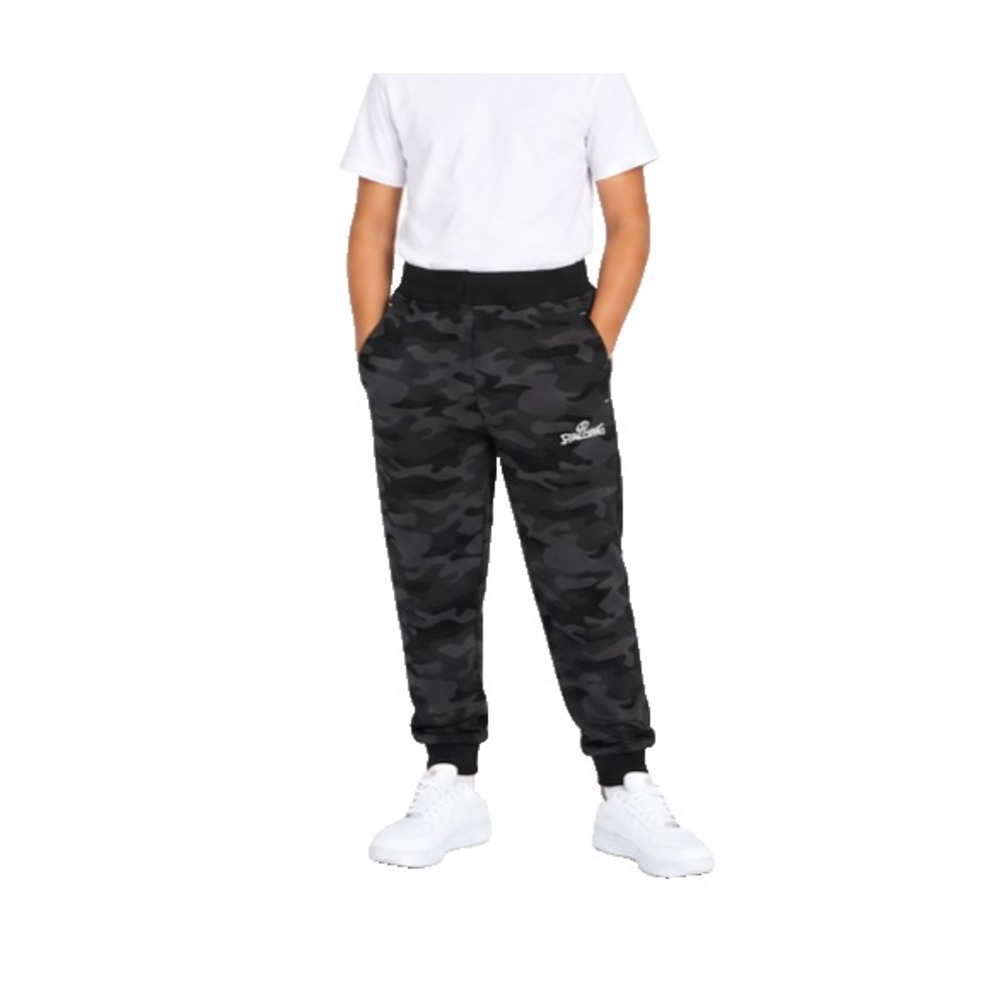 Spalding Boys Pants Size M (10-12) Black Camo Fleece Joggers Athletic Elastic